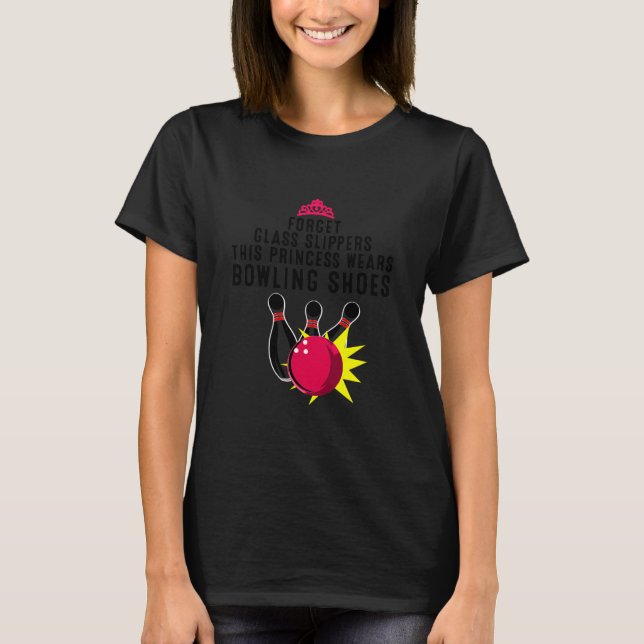 Funny Bowling Ladies Females Ten Pin T-Shirt (Front)