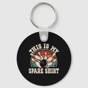 Funny Bowling Lover Bowler Retro This Is My Spare Keychain