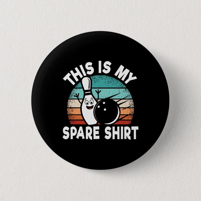 Funny Bowling Lover Bowler This Is My Spare 1  2 Inch Round Button (Front)