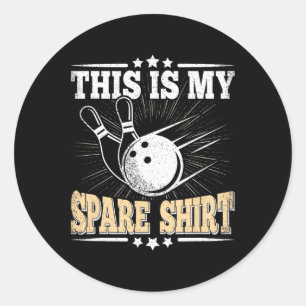 Funny Bowling Lover Bowler This Is My Spare 3  Classic Round Sticker