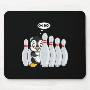Funny Bowling Pin Cute Penguin For Bowling Lover K Mouse Pad
