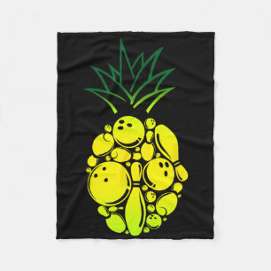 Funny Bowling Pineapple Fleece Blanket