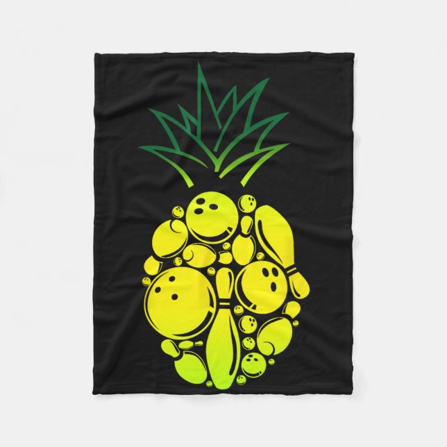Funny Bowling Pineapple  Fleece Blanket (Front)