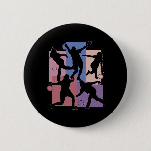 Funny Bowling Player Bowler Game Enthusiast Outfit 2 Inch Round Button