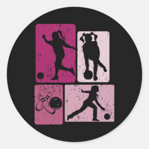 Funny Bowling Player Bowler Game Enthusiast Outfit Classic Round Sticker