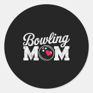 Funny Bowling Player Mom Bowl Mother Bowler #bowli Classic Round Sticker