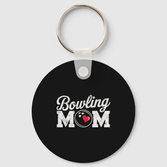 Funny Bowling Player Mom Bowl Mother Bowler #bowli Keychain (Front)