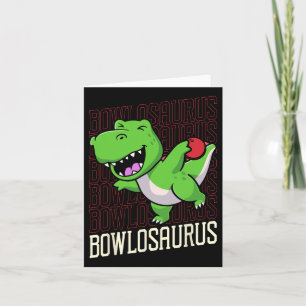Funny Bowling Pun T-rex Dinosaur Bowlosaurus 1 Card