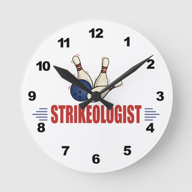 Funny Bowling Round Clock (Front)