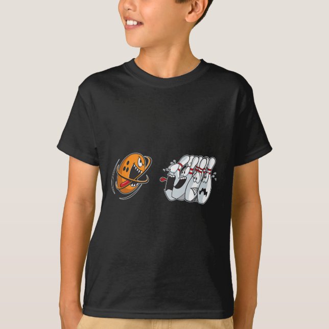 Funny Bowling-shirt Bowler Men Women Team Pins Bow T-Shirt (Front)