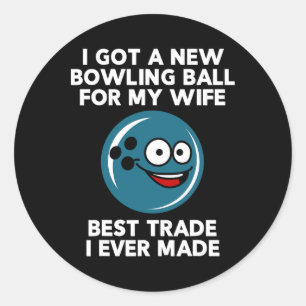 Funny Bowling Shirt For Husnd Dad Grandpa Classic Round Sticker