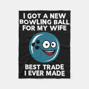 Funny Bowling Shirt For Husnd Dad Grandpa  Fleece Blanket