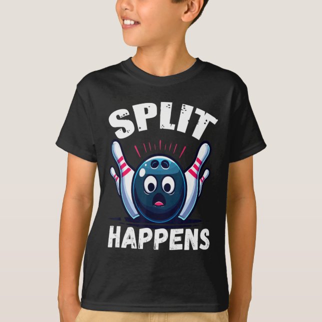 Funny Bowling Split Happens 1  T-Shirt (Front)