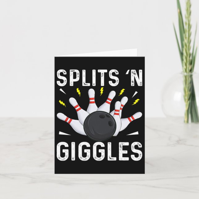 Funny Bowling Team Splits n Giggles 1  Card (Front)