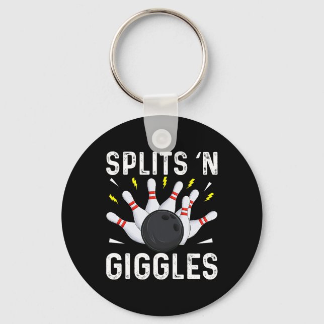 Funny Bowling Team Splits n Giggles 1  Keychain (Front)