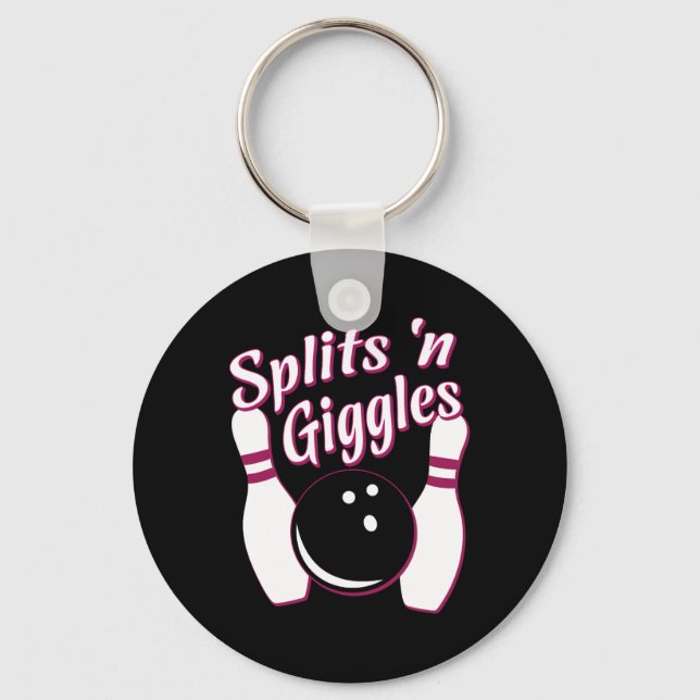 Funny Bowling Team Splits n Giggles  Keychain (Front)