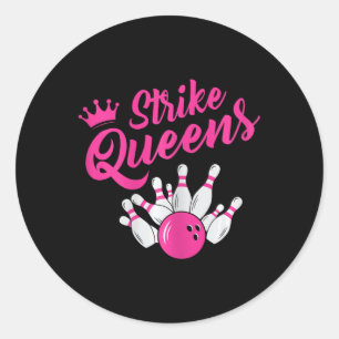 Funny Bowling Tee Bowling Team Sport Gift Strike Q Classic Round Sticker