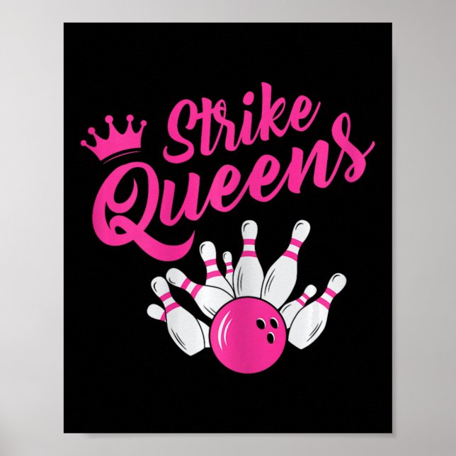 Funny Bowling Tee Bowling Team Sport Gift Strike Q Poster (Front)