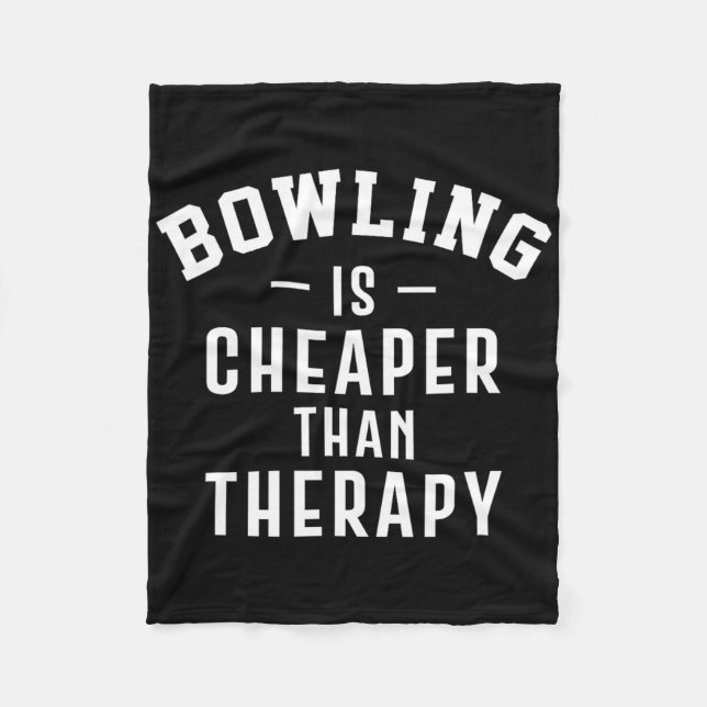 Funny Bowling Therapy - Bowling Gift  Fleece Blanket (Front)