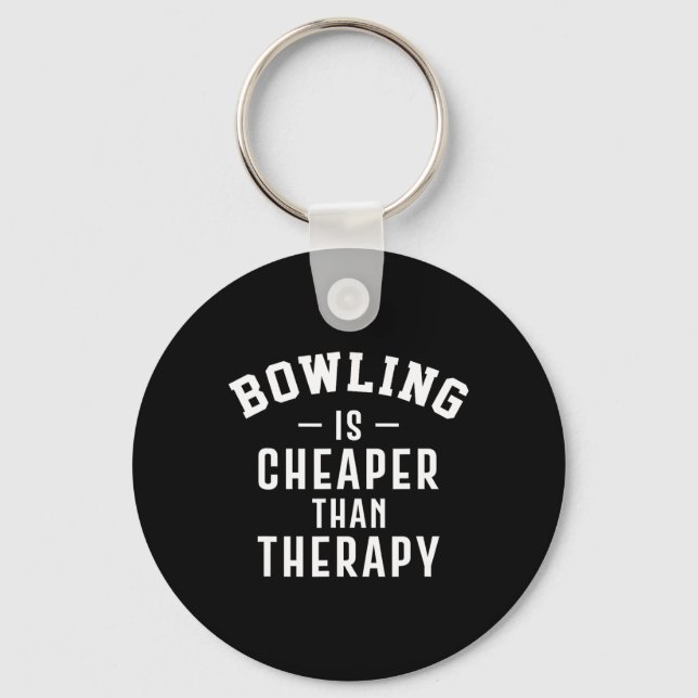 Funny Bowling Therapy - Bowling Gift  Keychain (Front)