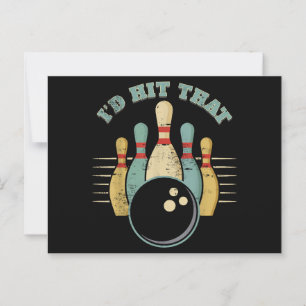 Funny Bowling Vintage T-Shirt I'd Hit That Funny T Postcard