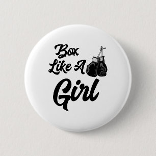 Funny Box Like A Girl T Shirt T Shirt Boxing Glove 2 Inch Round Button