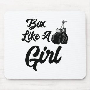Funny Box Like A Girl T Shirt T Shirt Boxing Glove Mouse Pad