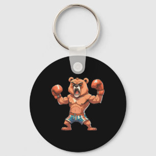 Funny Boxer Bear Boxing Player Tournament Gift Men Keychain