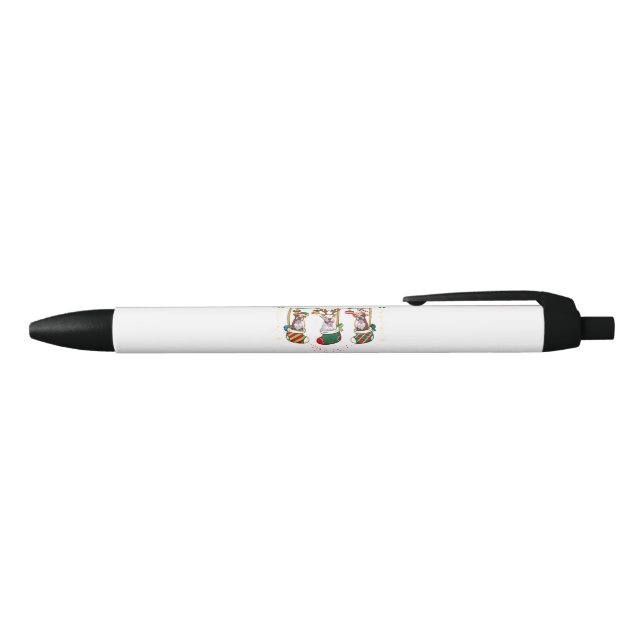 Funny Boxer Christmas Lights Xmas Socks Dog Lover Black Ink Pen (Top)