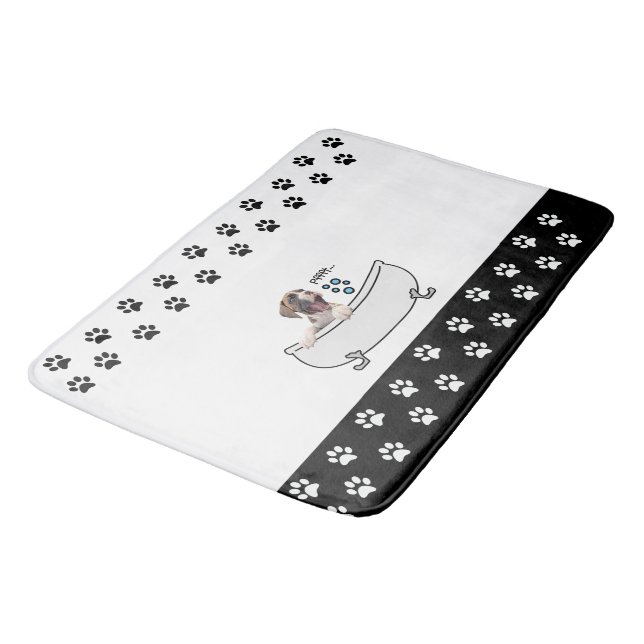 Funny Boxer Dog Bath Mat (Angled)