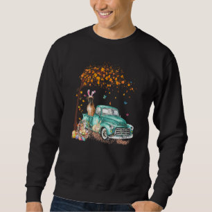 Funny Boxer  Dog Bunny Truck Hunt Eggs Tree Easter Sweatshirt