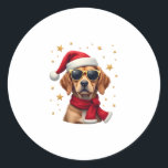 Funny Boxer Dog Christmas Lights Xmas Outfit Pajam Classic Round Sticker<br><div class="desc">Funny Boxer Dog Christmas Lights Xmas Outfit Pajama Matching (2)</div>