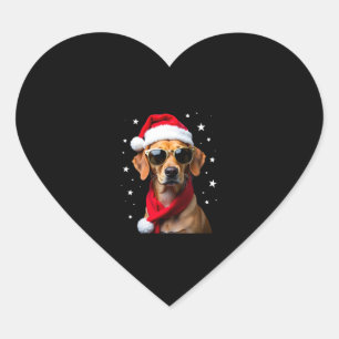 Funny Boxer Dog Christmas Lights Xmas Outfit Pajam Heart Sticker