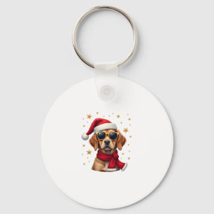 Funny Boxer Dog Christmas Lights Xmas Outfit Pajam Keychain