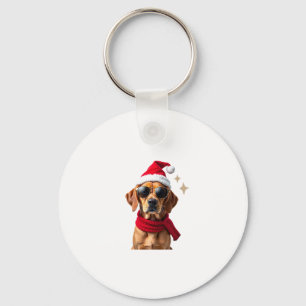 Funny Boxer Dog Christmas Lights Xmas Outfit Pajam Keychain