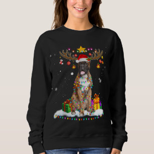 Funny Boxer Dog Christmas Reindeer Christmas Light Sweatshirt