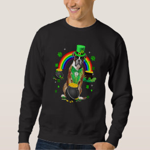 Funny Boxer Dog Leprechaun Shamrock St Patrick's D Sweatshirt