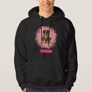 Funny Boxer Dog Mom Sakura Cherry Blossom Hoodie