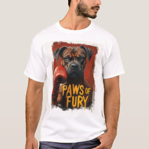 Funny Boxer Dog - Paws of Fury Design T-Shirt