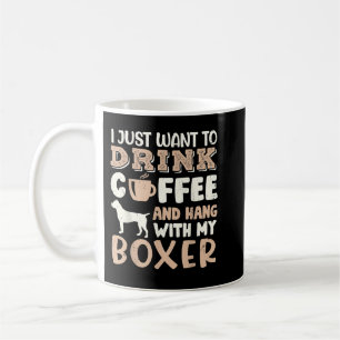 Funny Boxer Drink Coffee Hand With Dog Mom Gift Mug