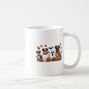 Funny Boxer Ghost Fall Autumn Leaves Thanksgiving  Coffee Mug
