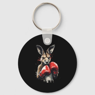 Funny Boxer Kangaroo With Boxing Gloves Fighting K Keychain
