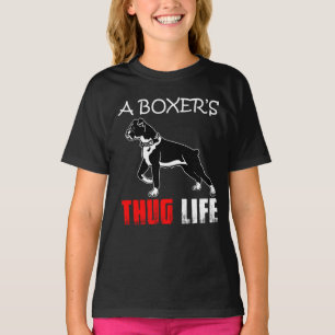 Funny Boxer Mom Puppy Dog Dad Cute Thug Life T-Shirt