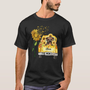 Funny Boxer Mom Sunflower Dog Paw T-Shirt