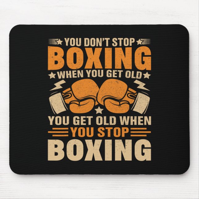 Funny Boxer Player Old School Boxing Youth Trainer Mouse Pad (Front)