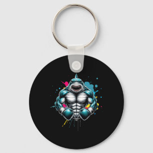 Funny Boxer Shark Boxing Great For Boxing Lover Keychain
