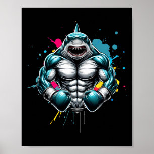 Funny Boxer Shark Boxing Great For Boxing Lover  Poster