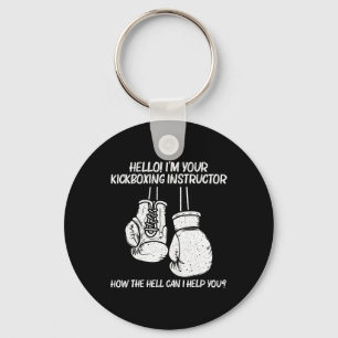 Funny Boxing Art For Men Women Kickboxing Coach Bo Keychain