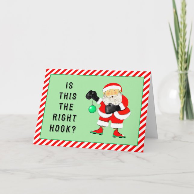 Funny Boxing Christmas Holiday Card (Front)