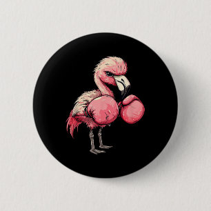 Funny Boxing Flamingo With Pink Gloves Kids Adults 2 Inch Round Button